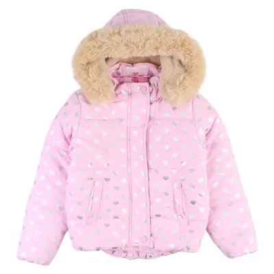 Jaqueta Infantil Blue Bay Estampa Coração Com Capuz Jaqueta Infantil Blue Bay Estampa Coração Com Capuz